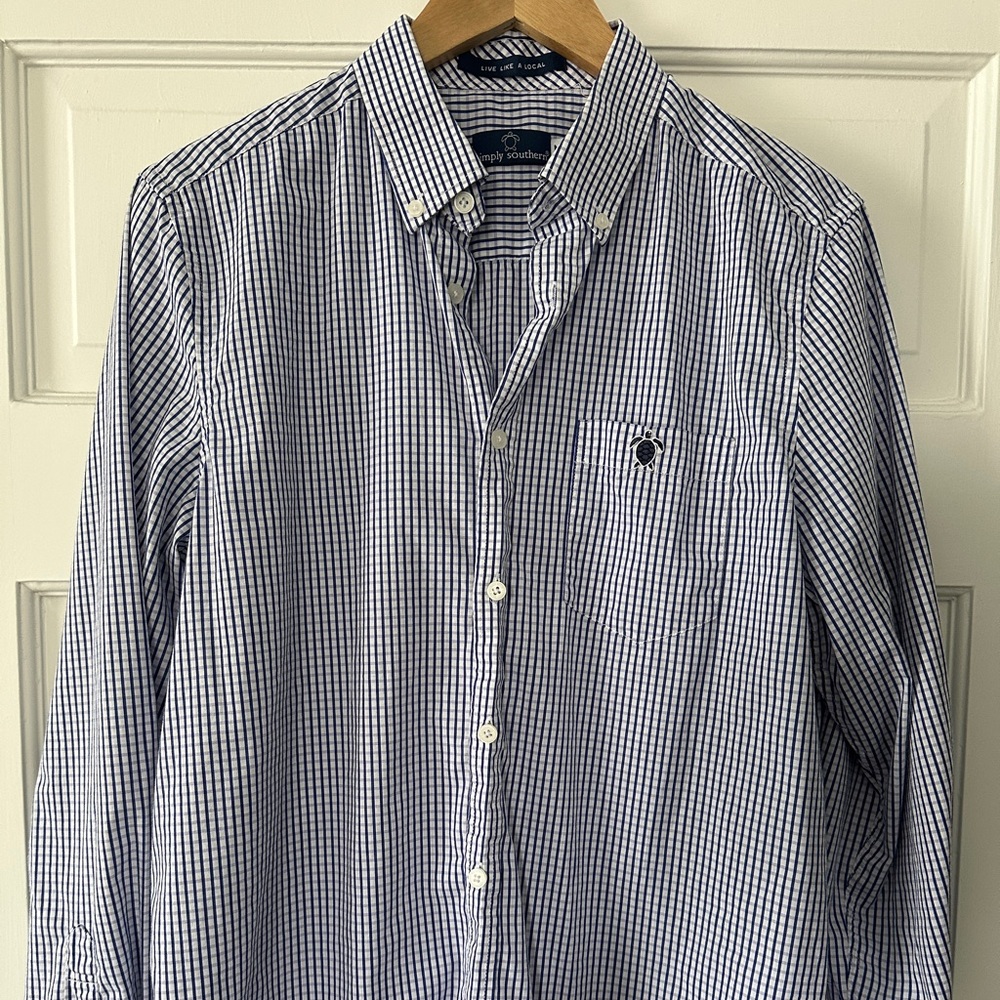 Simply Southern Navy and White Checkered Shirt